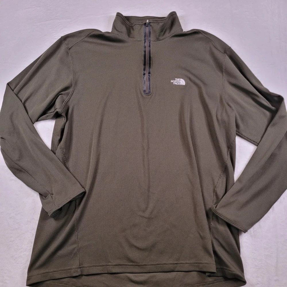 The North Face Men's 1/2 Zip Front Sweater Pullover Army Green Sz XL